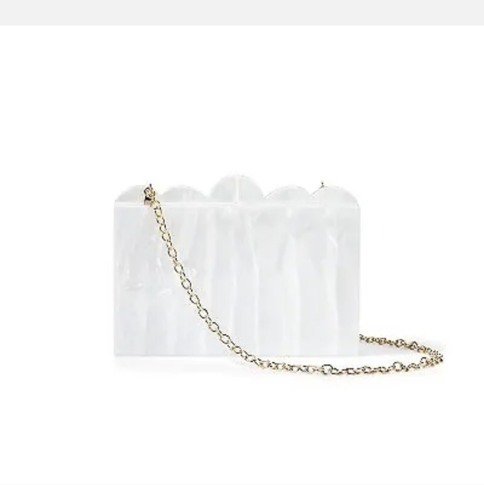 Agua Bendita Cream Marble Hardcase Purse AS IS